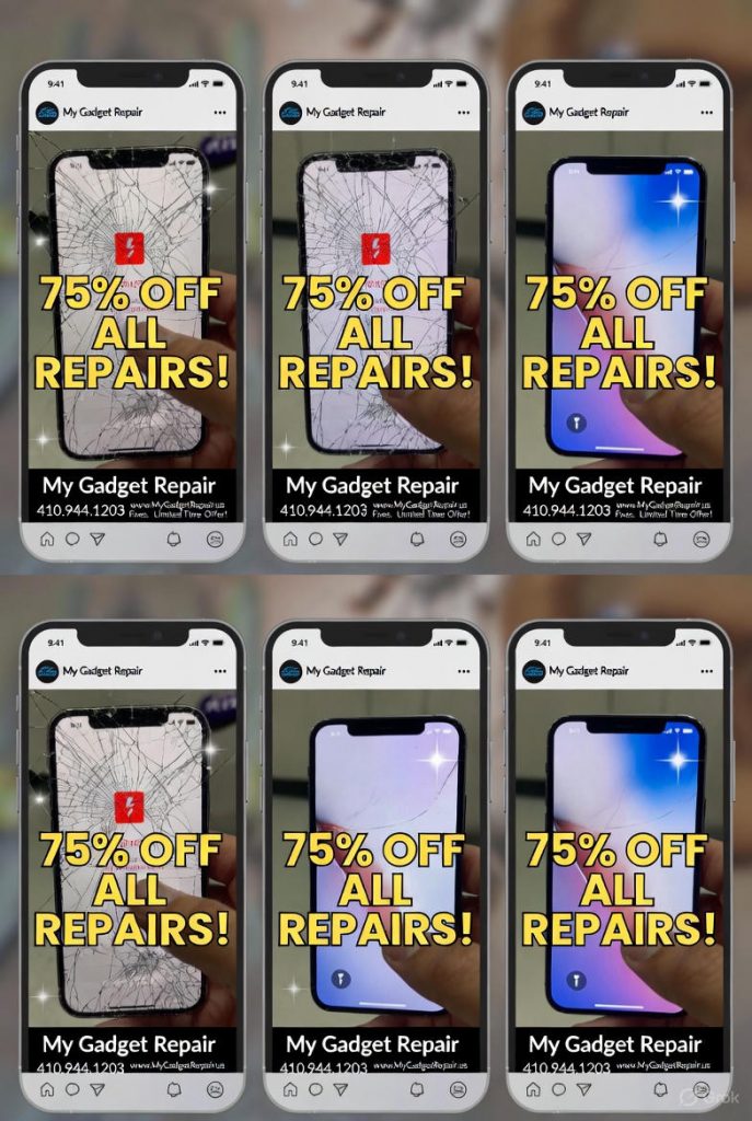 iPhone screen repair Baltimore MD before after